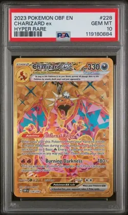Charizard ex 228/197 Pokemon TCG Obsidian Flames Holo Hyper Rare PSA 10 GEM MT - Image 1