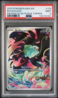 2025 POKEMON MEG EN-MEGA EVOLUTION ENHANCED BOOSTER BOX TOPPER BULBASAUR PSA 9 - Image 1