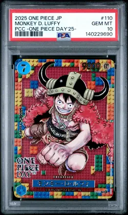 2025 ONE PIECE JPN PREM CARD COLL -ONE PIECE DAY'25- #110 MONKEY D. LUFFY PSA 10 - Image 1