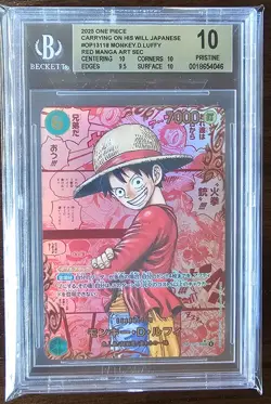 One Piece OP13 Monkey D Luffy Japanese Red Manga Alt Art OP13-118 BGS 10 - Image 1