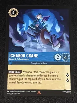 Disney Lorcana Whispers in the Well Ichabod Crane Bookish Schoolmaster 148/204 - Image 1