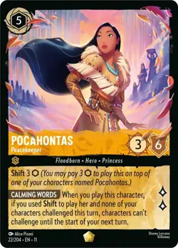Disney Lorcana TCG - Winterspell - Pocahontas - Peacekeeper - 22/204 Legendary - Image 1
