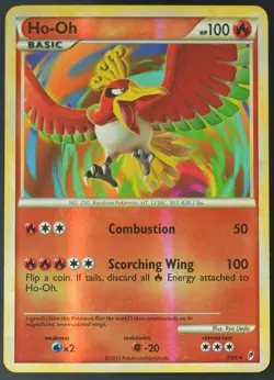 Pokemon - Ho-Oh - Reverse Holo - 9/95 - HS Call of Legends - Rare Card - LP - Image 2