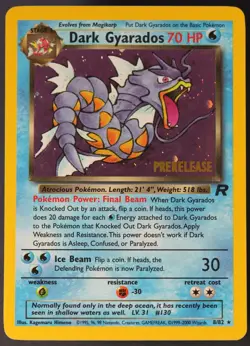 Pokemon - Dark Gyarados - Prerelease Holo - 8/82 - Team Rocket - Promo Card - NM - Image 2