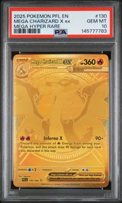 2025 POKEMON PFL EN-PHANTASMAL FLAMES MEGA HYPER RARE MEGA CHARIZARD X EX PSA 10 - Image 1