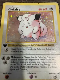 Pokemon TCG Clefairy 1st Edition Base Set Holo Shadowless DMG - Image 2