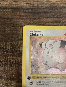 Pokemon TCG Clefairy 1st Edition Base Set Holo Shadowless DMG - Image 3