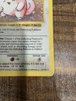 Pokemon TCG Clefairy 1st Edition Base Set Holo Shadowless DMG - Image 5
