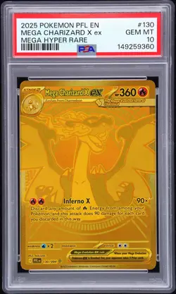 2025 POKEMON PFL EN-PHANTASMAL FLAMES MEGA HYPER RARE MEGA CHARIZARD X EX PSA 10 - Image 1