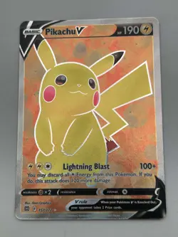 Pikachu V - 157/172 - Full Art Rare Brilliant Stars Set - Pokemon Card - NM - Image 1