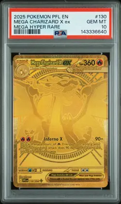 2025 POKEMON PFL EN-PHANTASMAL FLAMES MEGA HYPER RARE MEGA CHARIZARD X EX PSA 10 - Image 1