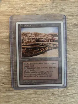 Magic the Gathering Strip Mine 4th Edition Colorless Uncommon Land Card - Image 1