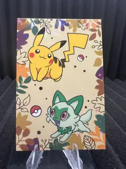 Pikachu & Sprigatito - Cracked Ice Holo - Electric Pikachu Card Database-Pokemon - Image 1