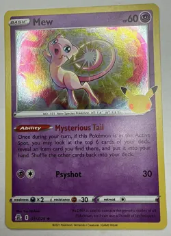 Mew 011/025 Holo Rare Celebrations Pokemon 25th Anniversary 2021 - Image 1
