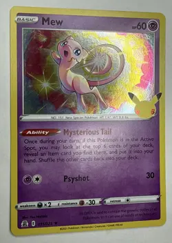 Mew 011/025 Holo Rare Celebrations Pokemon 25th Anniversary 2021 - Image 2
