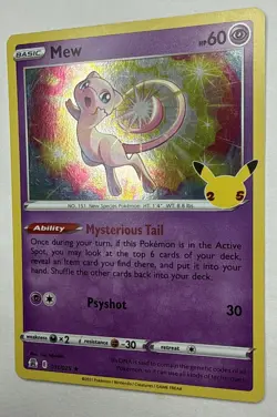 Mew 011/025 Holo Rare Celebrations Pokemon 25th Anniversary 2021 - Image 3