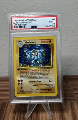 Pokemon Machamp Base Set 8/102 Holo 1st Edition - PSA 9!!! - Image 1
