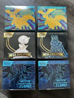 Pokemon Phantasmal Flames Ascended Heroes Mega Elite Trainer Box ETB Lot Of 6 - Image 1