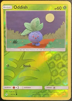 Oddish Reverse Holo Common 6/214 Pokemon TCG Sun & Moon Unbroken Bonds NM - Image 1