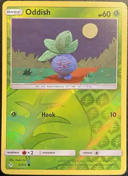 Oddish Reverse Holo Common 6/214 Pokemon TCG Sun & Moon Unbroken Bonds NM - Image 2