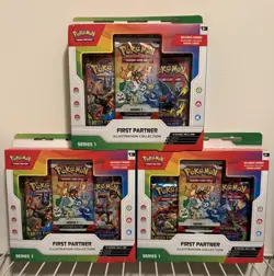 Pokemon First Partner Illustration Collection Series 1 (Lot of 3) SEALED - Image 1