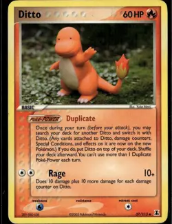 Ditto 037/113 Charmander Uncommon Delta Species 37/113 Fire Normal Pokemon Card - Image 1