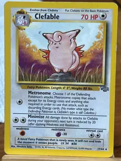 Pokemon TCG Clefable 17/64 Jungle Set Rare LP - Image 1