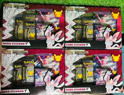 4x Pokemon Celebrations Dark Sylveon V Collection Box Lot 4 Evolving Skies - Image 1