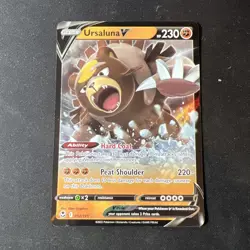 Pokemon TCG Ursaluna V Silver Tempest 102/195 Holo Ultra Rare Nm - Image 1