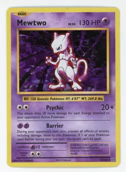 Mewtwo Cracked Ice Holo - Pokemon 2016 XY Evolutions #51 NM-MT - Image 1