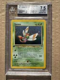 2001 Pokemon Neo Discovery 1st Edition Yanma #17 Holo BGS 7.5 - Image 1