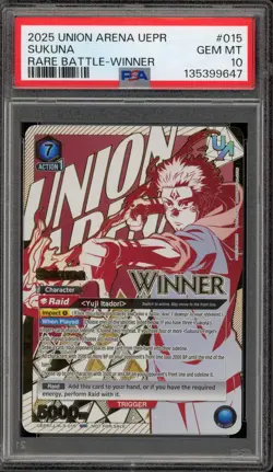 Union Arena Sukuna Rare Battle Winner #015 PSA 10 Gem Mint - Image 1
