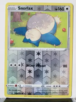 REVERSE HOLO Snorlax 206/264 NM / M Fusion Strike Pokemon Card $2 Flat Shipping - Image 1