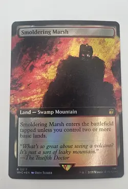 Magic: The Gathering Smoldering Marsh Doctor Who Foil Rare Land Black Red 0517 - Image 1