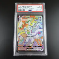 PSA 10 Sylveon Vmax 211/203 Evolving Skies Rainbow Rare Graded Pokemon Card - Image 1