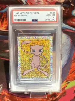 PSA 10 GEM MINT 1999 MERLIN POKEMON #S25 MEW-PRISM - Image 1