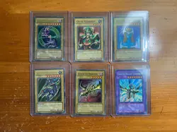 Yugioh - Yugi Mutou’s Card Lot #1 - Dark Magician, Mystical Elf, Gaia, LOB, NM - Image 1
