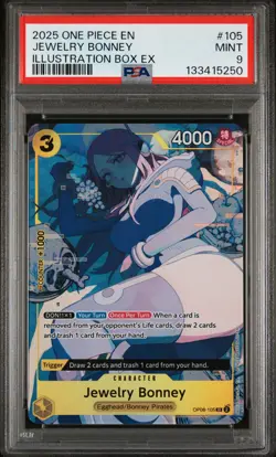 2025 ONE PIECE PROMOS ILLUSTRATION BOX EX #105 JEWELRY BONNEY PSA 9 - Image 1