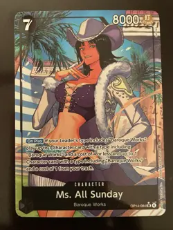 One Piece TCG Ms. All Sunday (Alternate Art) OP14-084 The Azure Sea's Seven Foil - Image 3