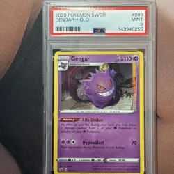 Pokemon Gengar TCG Sword & Shield Base Set Holo Card 085/202 PSA 9 Mint - Image 1