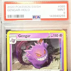 Pokemon Gengar TCG Sword & Shield Base Set Holo Card 085/202 PSA 9 Mint - Image 4