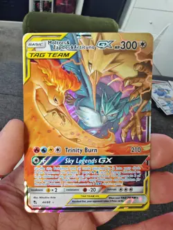NM! Moltres, Zapdos & Articuno GX (44/68) Hidden Fates Holo Pokemon Card! - Image 1