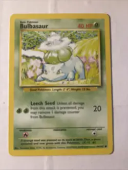 Pokemon TCG Bulbasaur 44/102 Shadowless Unlimited 1999 WOTC Base Mint Condition - Image 1