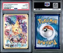 2023 POKEMON SWORD & SHIELD CROWN ZENITH #160 SWSH FULL ART PIKACHU GEM PSA 10 - Image 3