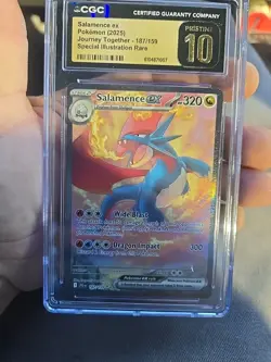 2025 POKEMON JOURNEY TOGETHER #187/159 SALAMENCE EX SIR CGC PRISTINE 10 LOW POP' - Image 1