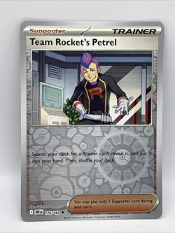 Pokemon TCG Destined Rivals Team Rocket's Petrel 176/182 Reverse Holo Pack Fresh - Image 1