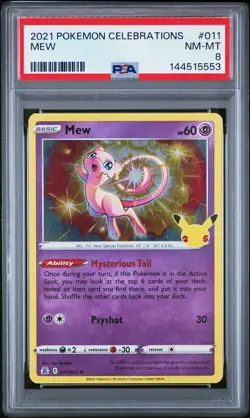 2021 POKEMON CELEBRATIONS #011 MEW PSA 8 - Image 1