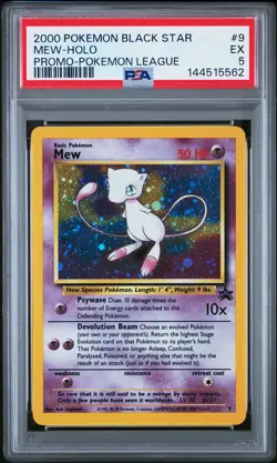 2000 POKEMON PROMO BLACK STAR POKEMON LEAGUE #9 MEW-HOLO PSA 5 - Image 1