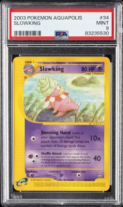 2003 POKEMON AQUAPOLIS #34 SLOWKING PSA 9 - Image 1