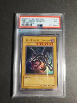Yugioh Red Eyes Black Dragon 1st Edition PSA 9 SDJ-001 - Image 1